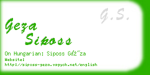 geza siposs business card